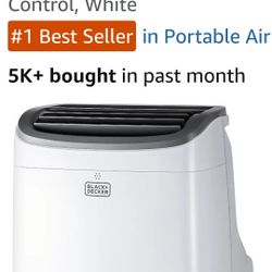 BLACK+DECKER 10,000 BTU Portable Air Conditioner for Rooms up to 450 Sq, White

