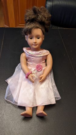 Our Generation Doll With Dress And Bracelet