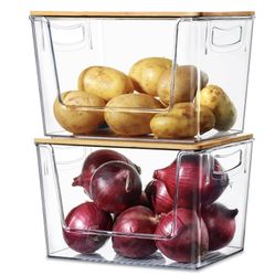 Pantry Organizers Storage, 2 Set Stackable