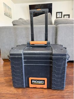 Ridgid 22 in. Pro Gear Cart Rolling Tool Box Modular Black Resin Home Depot Organizer Travel