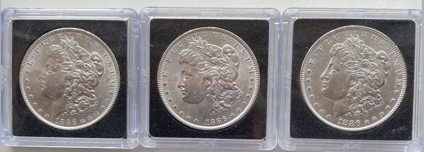 1886 silver brilliant uncirculated Morgan dollars *free shipping*. (per coin)