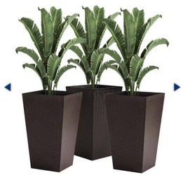 Tall Planters PP Plastic - Brown