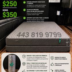 Queen Memory Foam come in box 📦 + Box Spring a Delivery Available