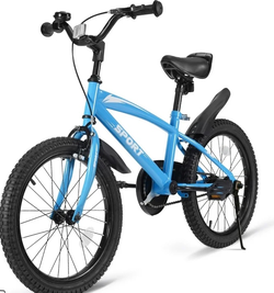 16 Inch Kids Bike Girls and Boys Blue Kid Bicycle with Kickstand and Training Wheels