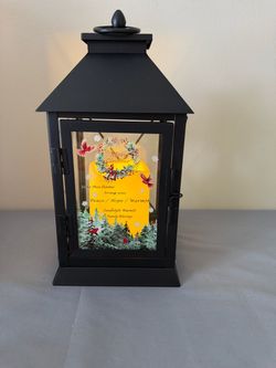 Merry Christmas Decorative Lantern with LED Candle