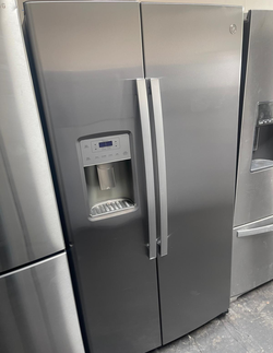 GE Slate Side by Side Refrigerator w/ Ice Maker + Digital Dispenser