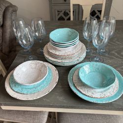 6 Piece Melamine Dinnerware Set