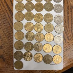 Presidential, sacagawea, and Susan dollar coins