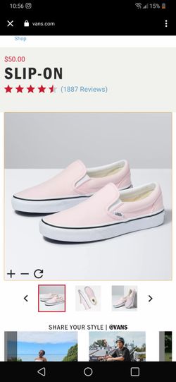 Vans slip on pink size 9M 10.5W