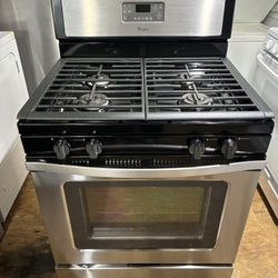 Stove Gas Whirlpool Stainless Steel 