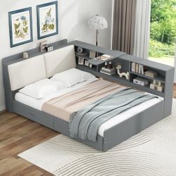  Full Size Platform bed W- Headboard