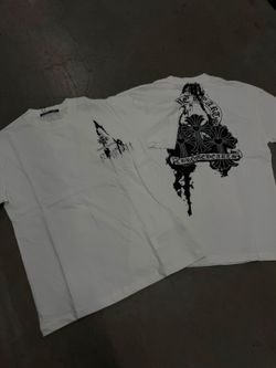 White chrome heart tee