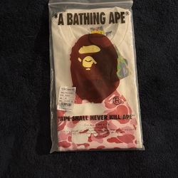 White x Pink Bape Tee