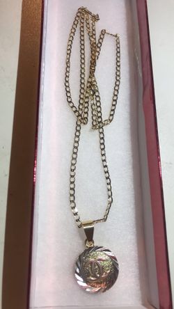 Plated gold chain and charm