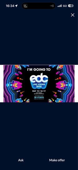 EDC TICKET FOR SALE