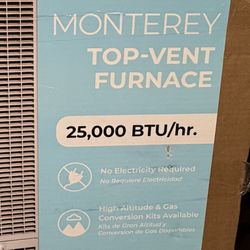 New Williams 25k BTU Top Vent Furnace Natural Gas 25,000 BTU Wall Heater