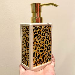 Young's Ceramic Animal Print Leopard Lotion Dispenser Soap Pump