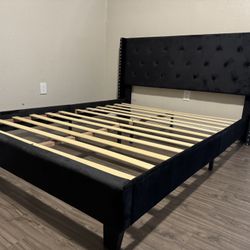 Brand New Queen Size Tufted Platform Bed With 10” Plush Mattress (Free Delivery)