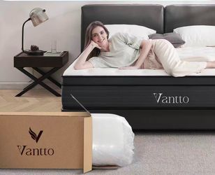 Vantto Full Mattress, 14 Inch Hybrid Mattress in a Box, Full Size Memory Foam Mattress with Pocket Springs for Motion Isolation Pressure Relief, Certi