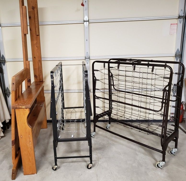 2 Roll Away Bed Frames And I Solid Wood Twin Bed Frame