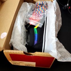 Vans Old Skool Sneakers 3.5 Men 5 Women Black Rainbow Embroidery Sole Laces New