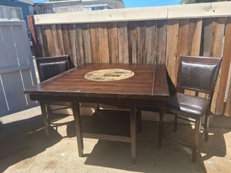Dining Table with Lazy Susan and 4 Chairs