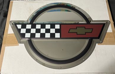 Corvette C4 Flags Emblem Highly polished Stainless steel Metal Sign