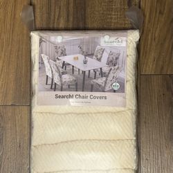 New - Searchl Jacquard Dining Room Chair Covers - Set of 6