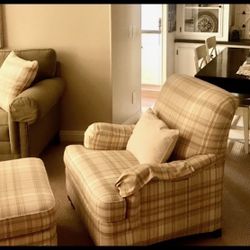 Ethan Allan Chair And Ottoman 