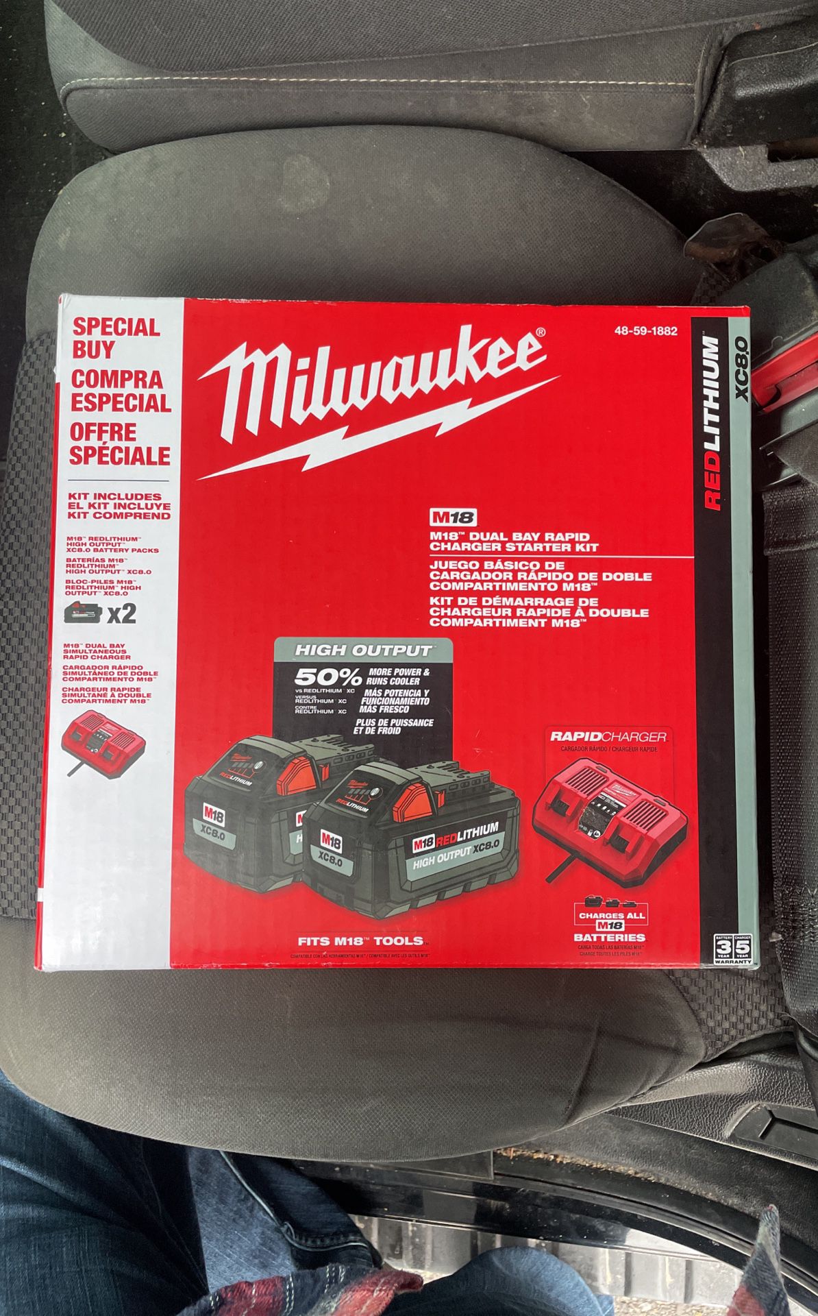 Milwaukee Dual Bay Rapid Charger With 2 High Output Xc8 Batteries 