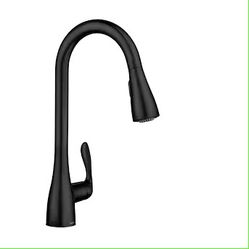 NEW Moen Georgene Matte Black Single Handle High-arc Kitchen Faucet with Deck Plate
