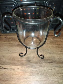 Wrought Iron Glass Floral Vase