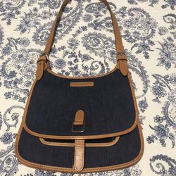 RARE NWOT Dooney & Bourke Denim Saddle Bag!!
