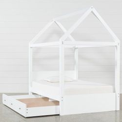 Kids Canopy House Full Size Bed With 3 Drawer Storage 