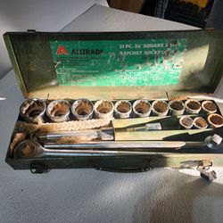 ALLTRADE 14 Piece 3/4" Drive 12 Point Partial Socket Set w/ Metal Tool Box JAPAN