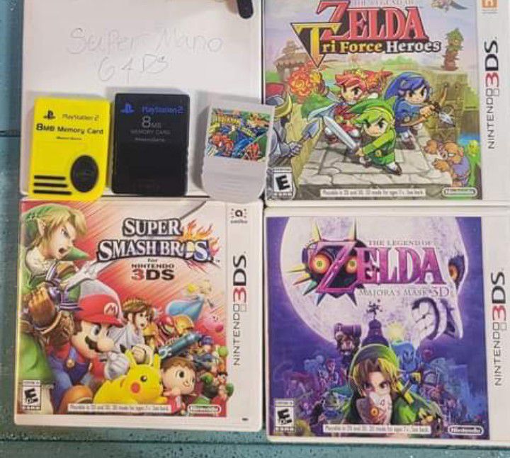 Nintendo 3ds Games And Memory Cart