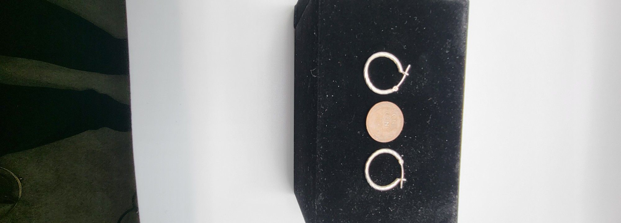 14K White Gold Hoop Earrings