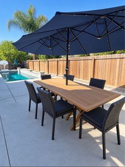BRAND NEW TABLE AND UMBRELLA