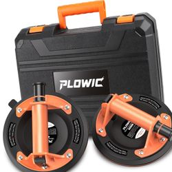 PLOWIC 8-Inch Heavy Duty Suction Cups for Glass Lifting (2 Pack)