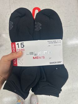 Layer 8 Men's Black cushion Socks - 15 Pairs
