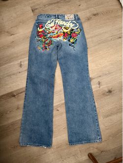 Blue Wash low rise Ed Hardy Jeans