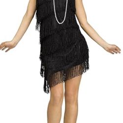 Roaring 20s Prohibition Shimmery Flapper 1920s Small/medium Costume open box