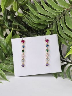 Aretes Multicolor Oro 14K Zirconias