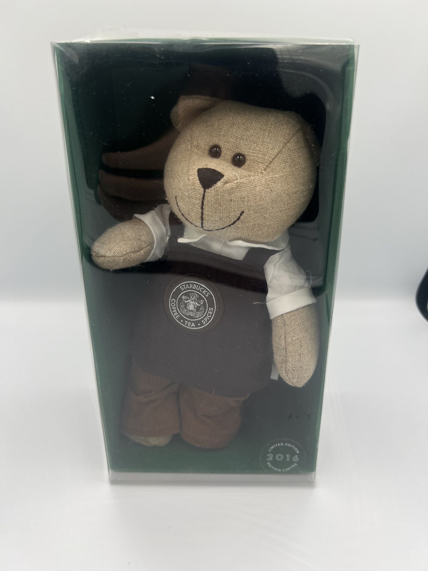 2016 STARBUCKS LIMITED EDITION TEDDY BEAR BEARISTA with Brown Apron