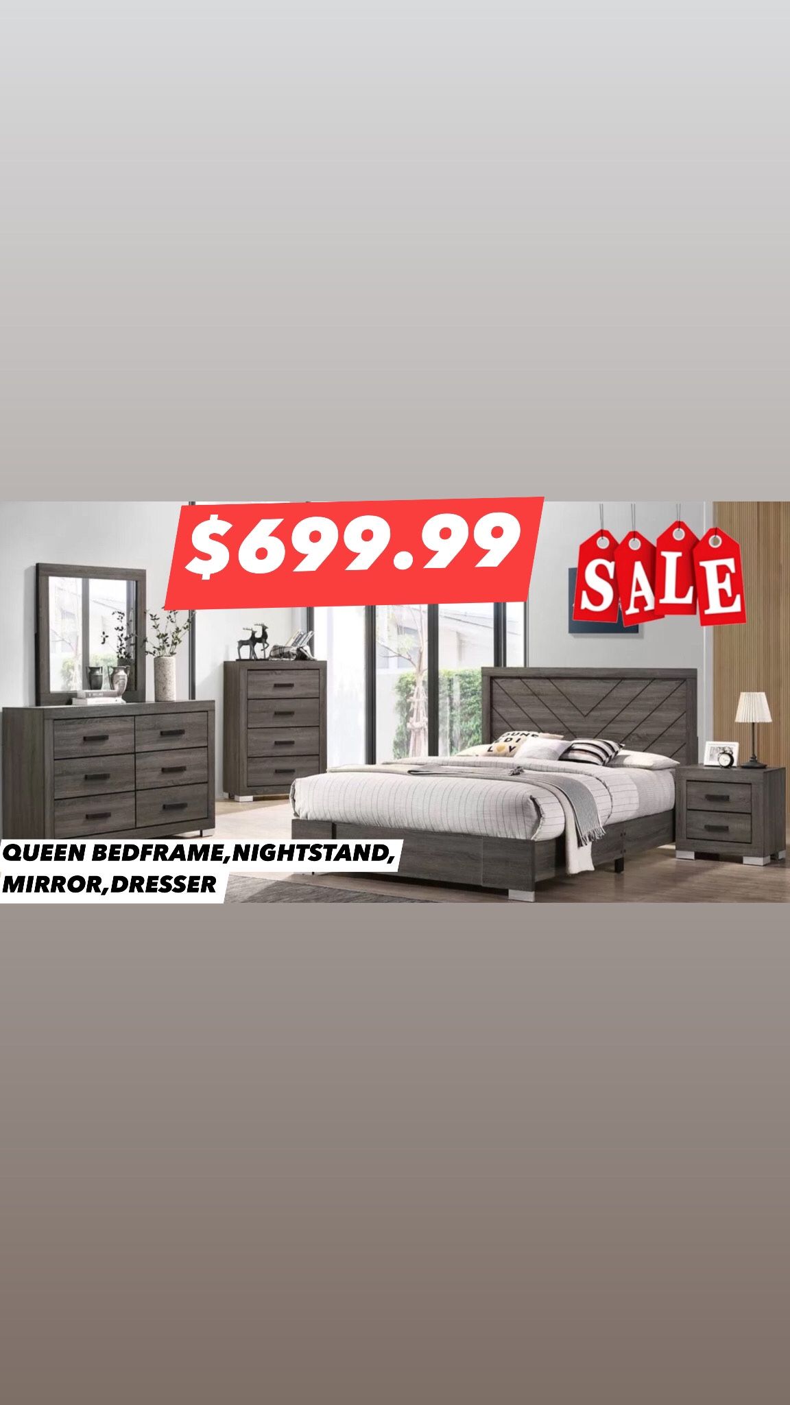 4pcs Queen Bedroom Set