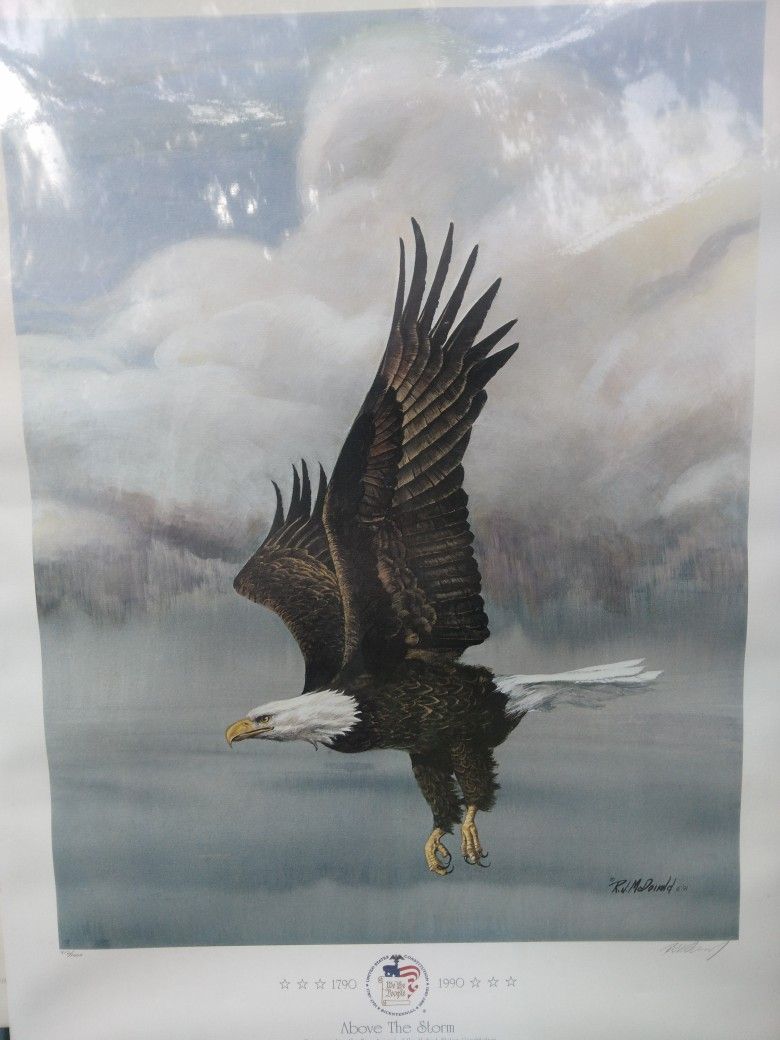 Lot Of (3) Ralph J MCDONALD'S Presidential Limited Edition American Bald Eagle Prints Signed And Numbered