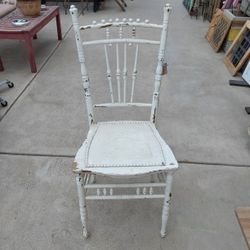 Antique White Victorian Wood Chair - $30