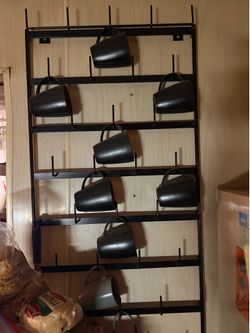 Wall-Mounted Metal 36 Mug Rack