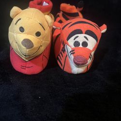 Winnie The Pooh And Tigger Slippers Size 9/10- Like New