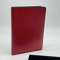 CARTIER RED GOATSKIN LEATHER PASSPORT CARD HOLDER WALLET NEW 100% GENUINE ~$600